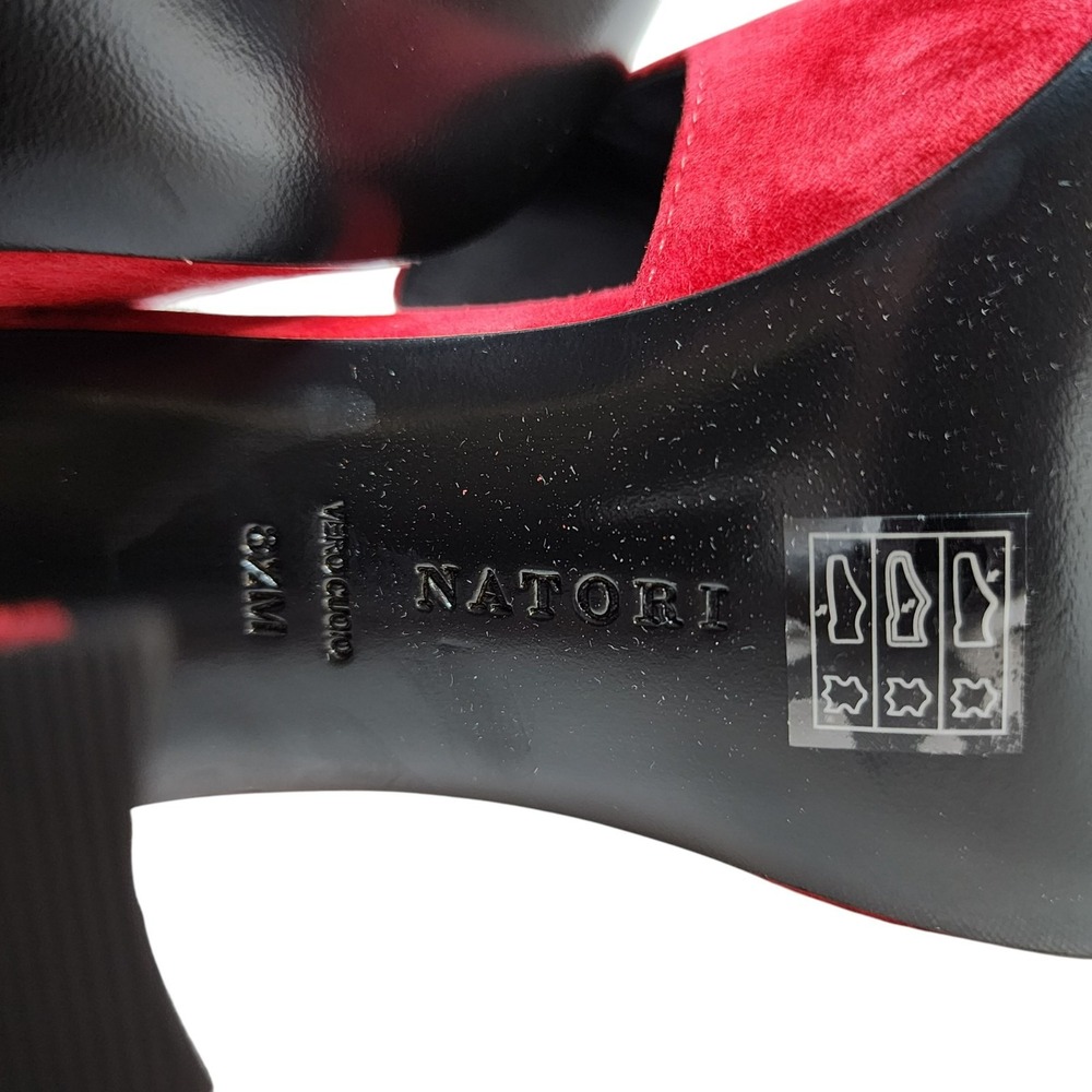 Natori Minh Brocade Red Suede Pointed Toe Mules Size 8.5 – New in Box - Picture 7 of 11